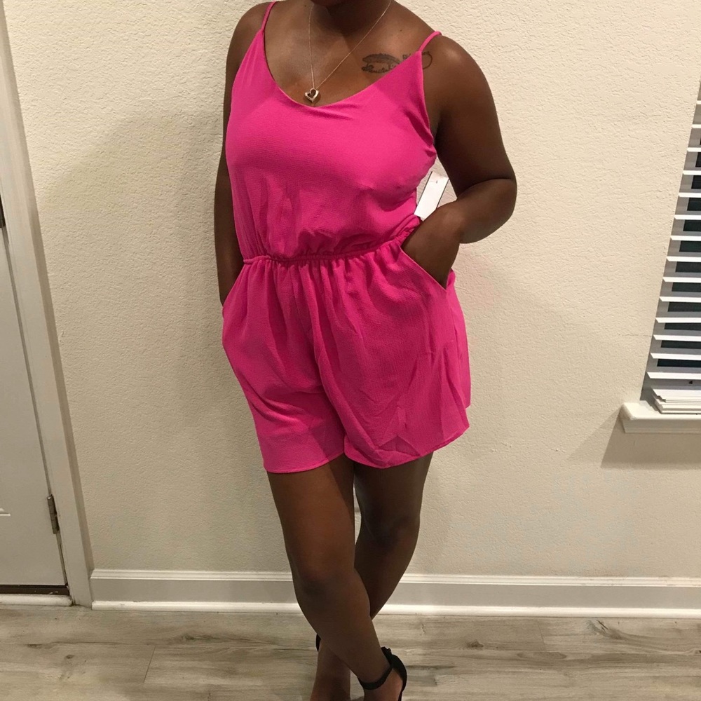 Hot pink romper